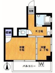 ＪＲ中央線 東中野駅 徒歩5分 5階建 築41年の間取り写真