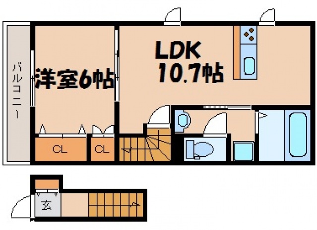 ハイツ海田稲荷町の間取り