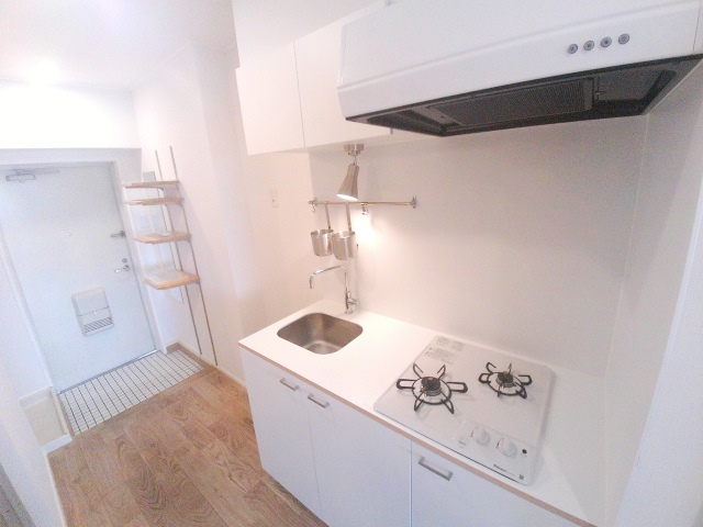 キッチン　自炊派に嬉しい２口ガスコンロ付