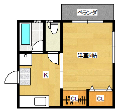 郡山市虎丸町のアパートの間取り