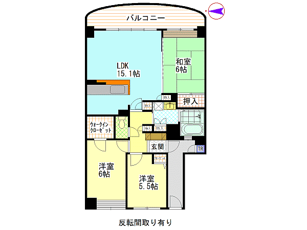 広島市安佐南区大塚西のマンションの間取り