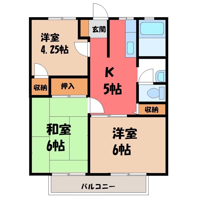 福正ハイツ Aの間取り