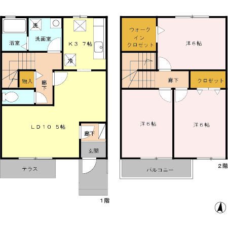 津市一志町田尻のアパートの間取り