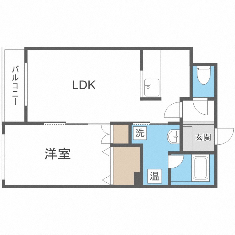 札幌市豊平区豊平四条のマンションの間取り