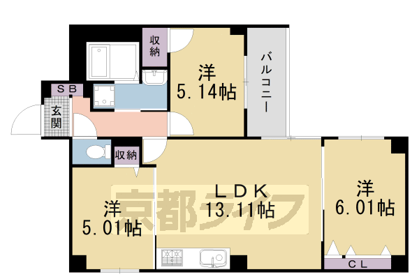 二条城東レジデンスの間取り