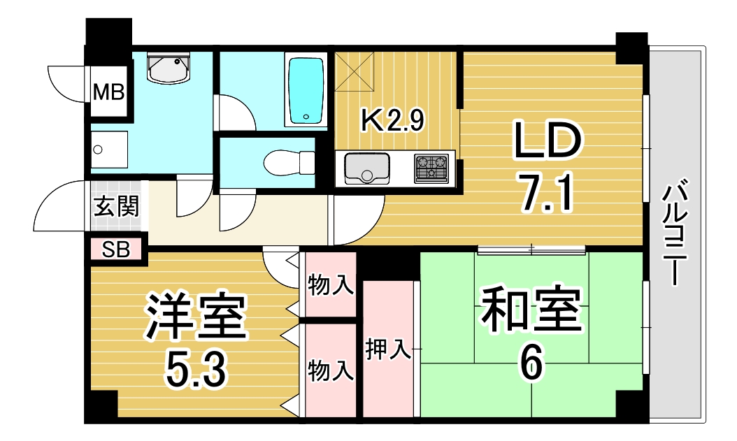 地下鉄西神・山手線 長田駅 徒歩7分 5階建 築36年の間取り写真