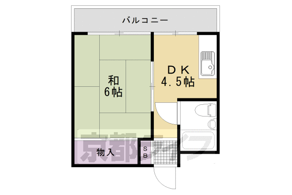 長岡京市馬場のマンションの間取り