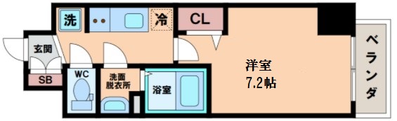 プレサンスOSAKA DOMECITY　クロスティの間取り