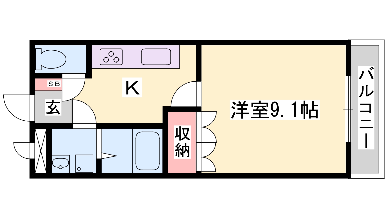 姫路市御国野町御着のマンションの間取り