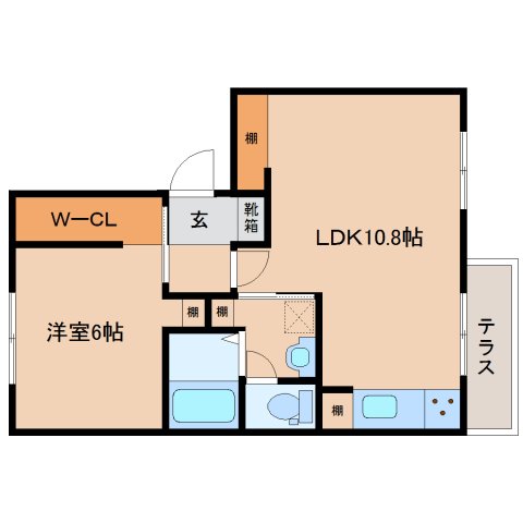 【橿原市雲梯町のアパートの間取り】