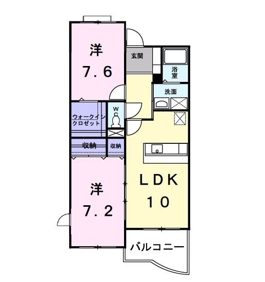 鹿嶋市大字宮中のマンションの間取り