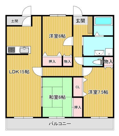 ルミエールガーデンI番館の間取り