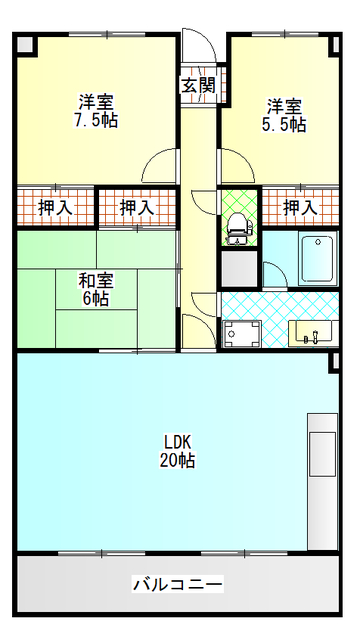 中之庄ロイヤルマンションの間取り