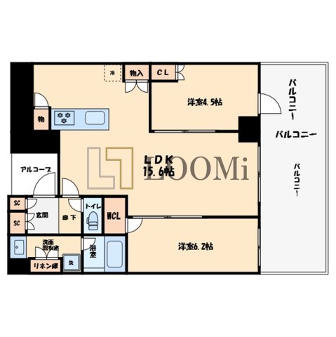 【シエリアタワー大阪堀江の間取り】