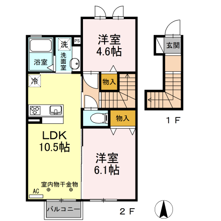 よつ葉館・蒼い館・まほろ館・ほくと館　まほろ館の間取り