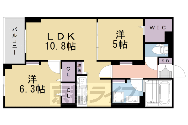 長岡京市下海印寺のマンションの間取り