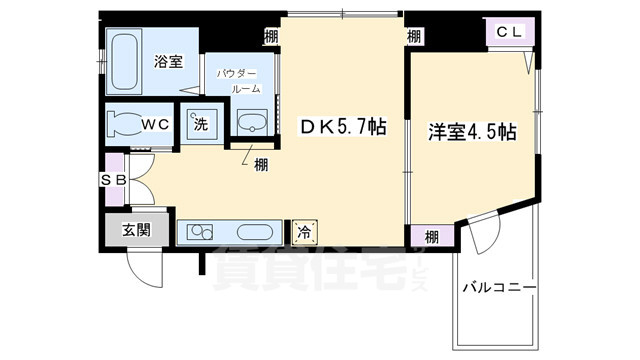 京都市南区西九条院町のマンションの間取り