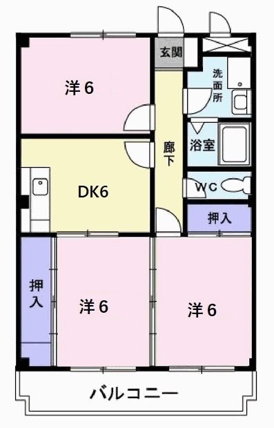 加古郡播磨町大中のマンションの間取り