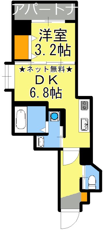 鹿児島市上之園町のマンションの間取り