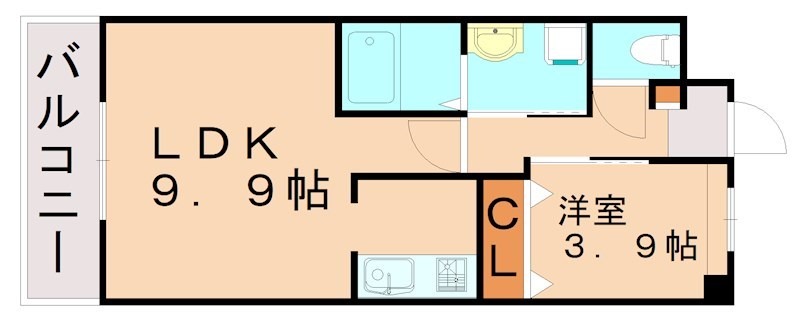 北九州市小倉北区高浜のアパートの間取り