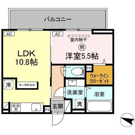 山鹿市中央通のアパートの間取り