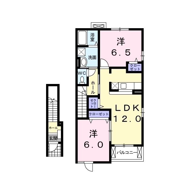 上田市五加のアパートの間取り