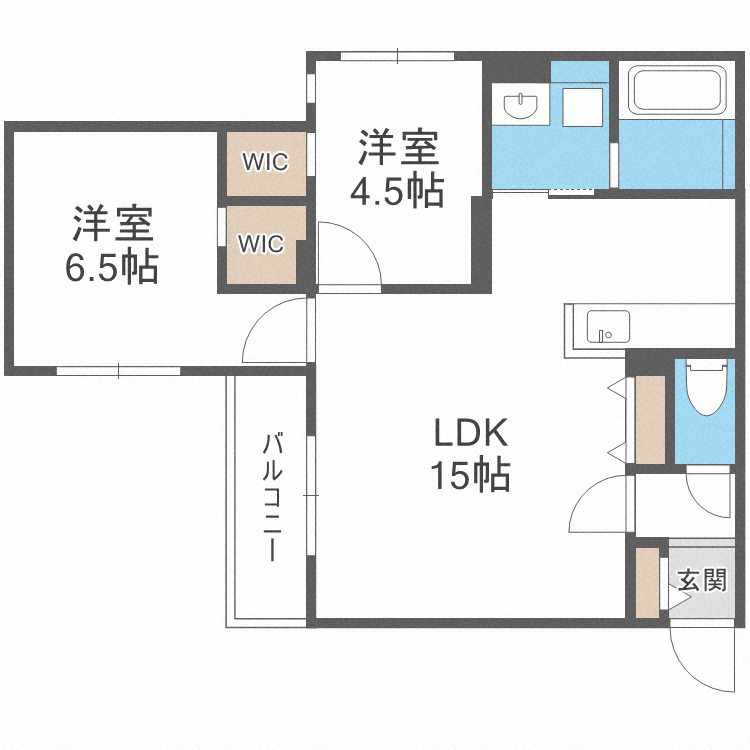 札幌市中央区南二十二条西のマンションの間取り