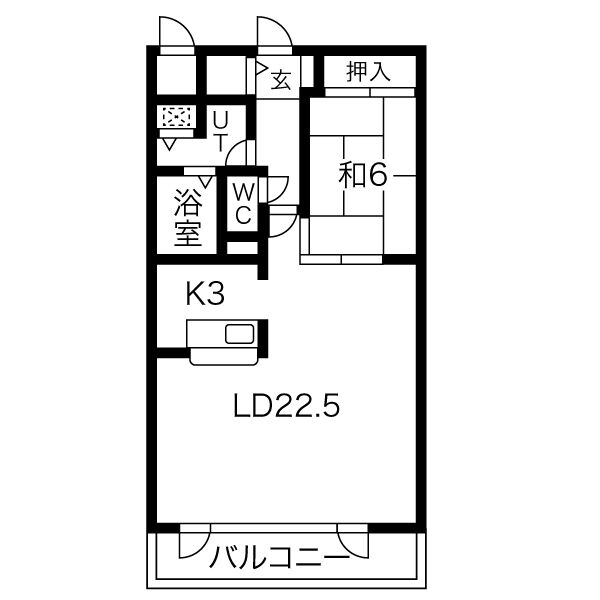 千歳市文京のマンションの間取り