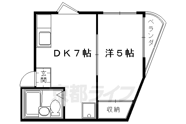 京都市伏見区桃山町丹後のマンションの間取り