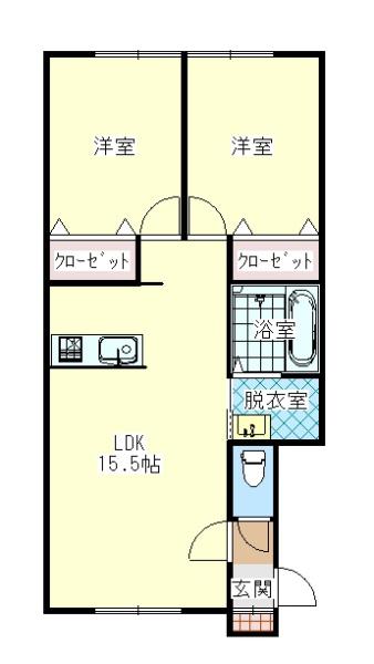 上川郡東川町北町のアパートの間取り