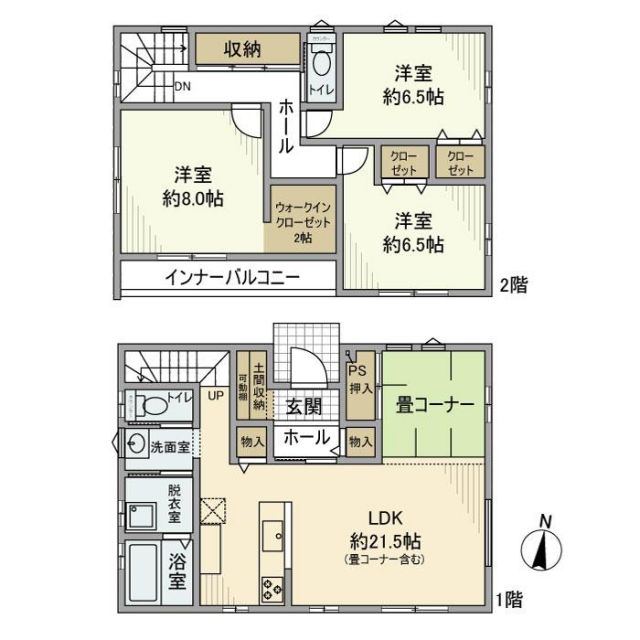 蘇原緑町１丁目戸建の間取り