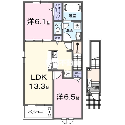 三井郡大刀洗町大字山隈のアパートの間取り