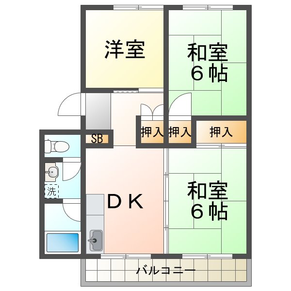 霞ヶ丘吉川ハイツの間取り