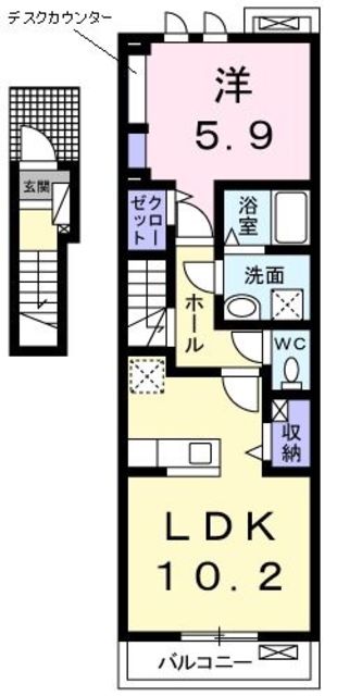 青梅市新町のアパートの間取り