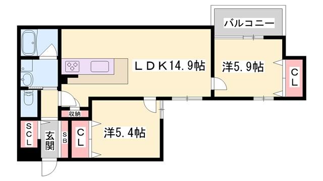 レジデンス　アルファベットの間取り