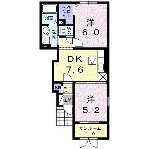 柏崎市松波のアパートの間取り