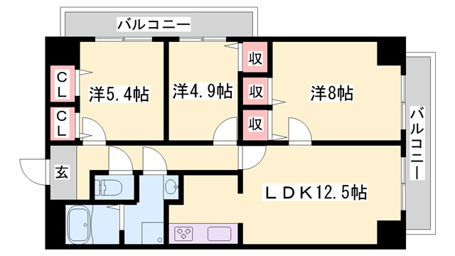 キャッスルコート東辻井の間取り