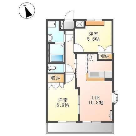 東温市北方のアパートの間取り