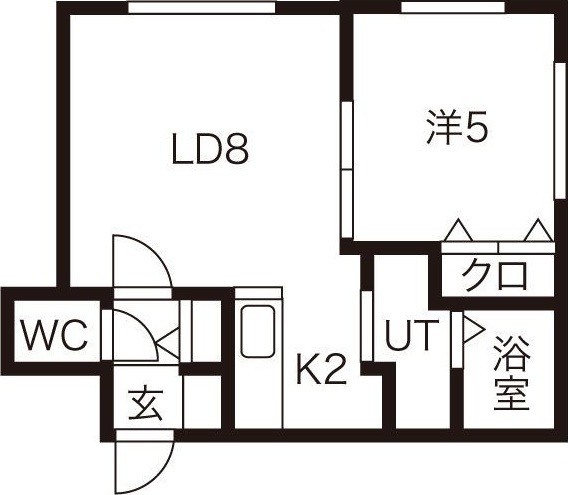 札幌市東区北十三条東のマンションの間取り