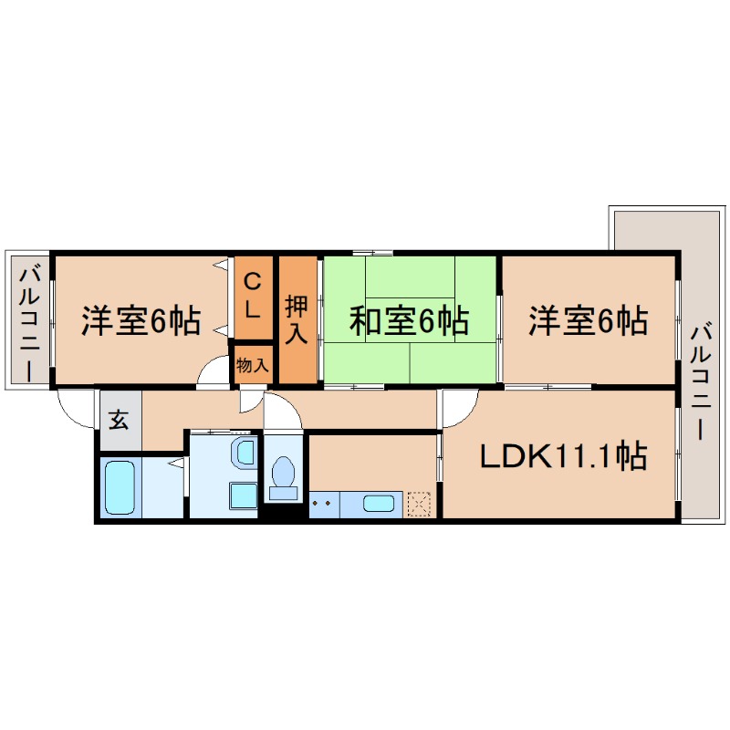 尼崎市食満のマンションの間取り