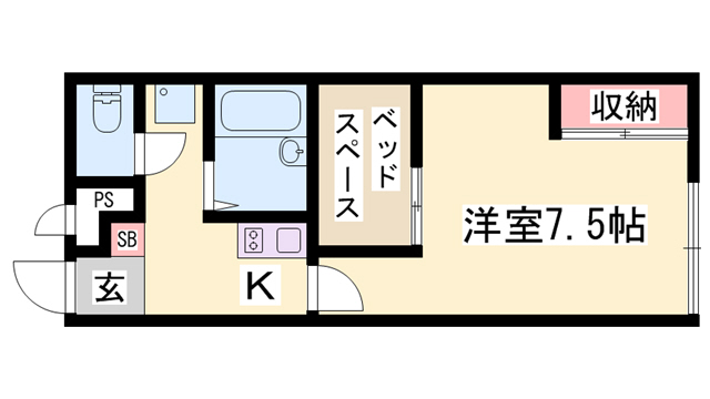 レオパレスボヌール塩屋の間取り