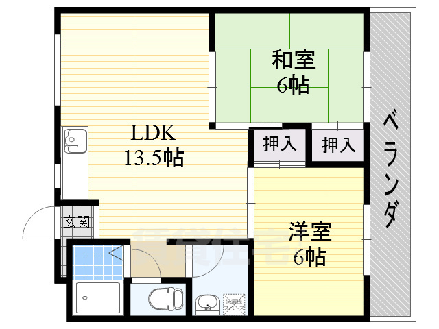 茨木市中河原町のマンションの間取り