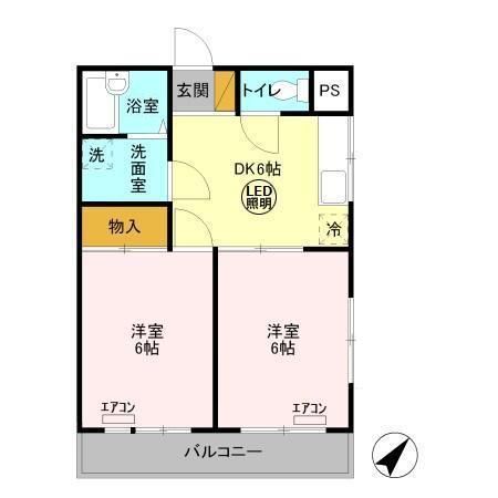 鹿嶋市大字宮中のアパートの間取り