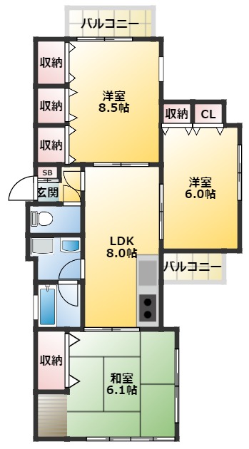 北区東田端のマンションの間取り