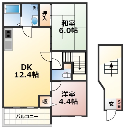 ビレッジ住岡の間取り
