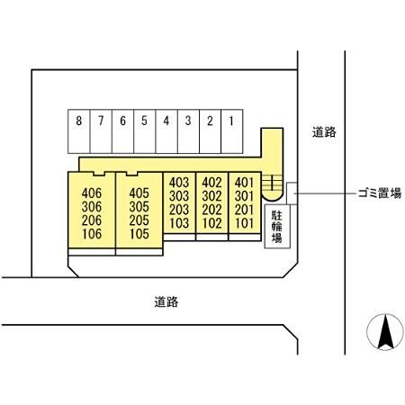 駐車場　見取り図です。