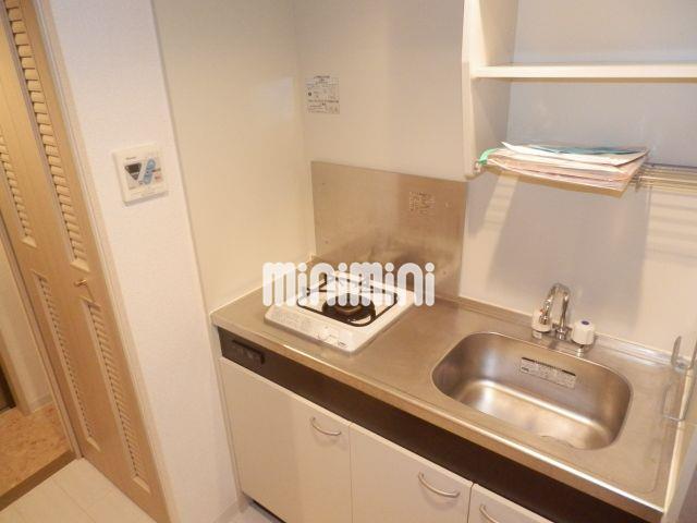 キッチン　１口のガスコンロのキッチンです。