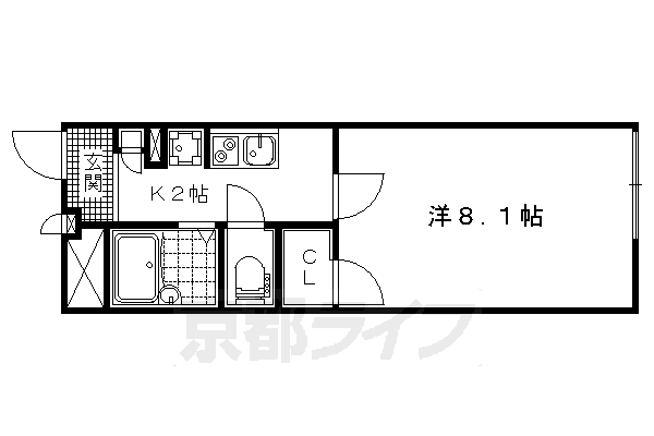 地下鉄東西線 御陵駅 徒歩6分 2階建 築16年の間取り写真
