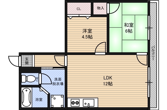 高殿マンションの間取り写真