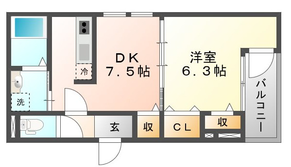 阪急京都線 上新庄駅 徒歩8分 3階建 築11年の間取り写真